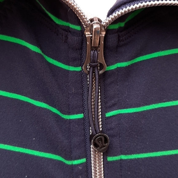 Lululemon Nice Asana Jacket slalom stripe inkwell navy green 8 - Picture 9 of 13